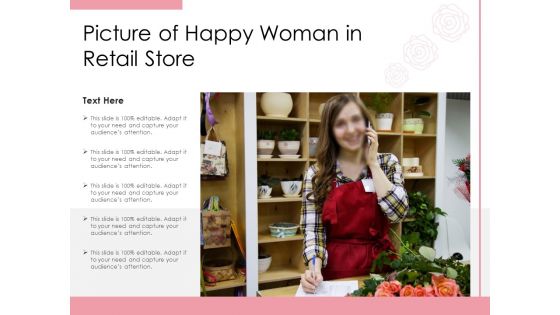 Picture Of Happy Woman In Retail Store Ppt PowerPoint Presentation File Aids PDF