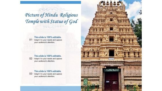 Picture Of Hindu Religious Temple With Statue Of God Ppt PowerPoint Presentation Gallery Grid PDF