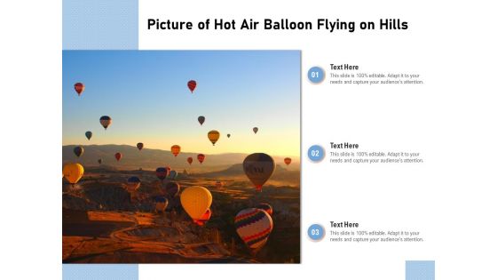 Picture Of Hot Air Balloon Flying On Hills Ppt PowerPoint Presentation File Images PDF