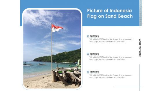 Picture Of Indonesia Flag On Sand Beach Ppt PowerPoint Presentation Gallery Slides PDF