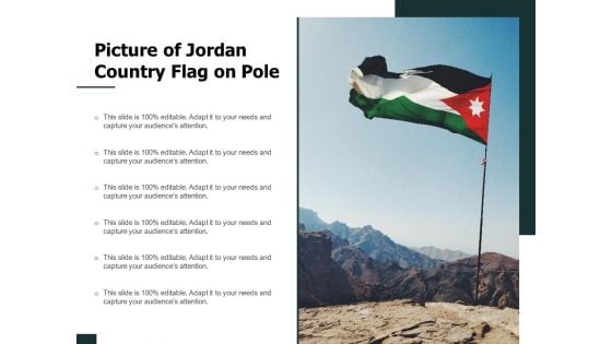 Picture Of Jordan Country Flag On Pole Ppt PowerPoint Presentation Ideas Example PDF