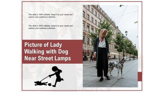 Picture Of Lady Walking With Dog Near Street Lamps Ppt PowerPoint Presentation Gallery Pictures PDF