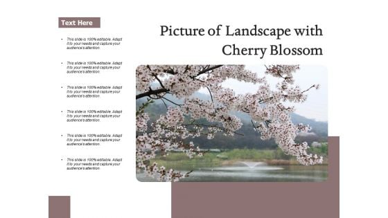 Picture Of Landscape With Cherry Blossom Ppt PowerPoint Presentation Icon Portfolio PDF