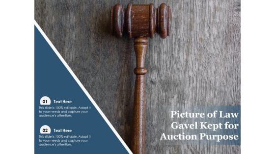 Picture Of Law Gavel Kept For Auction Purpose Ppt PowerPoint Presentation Gallery Templates PDF
