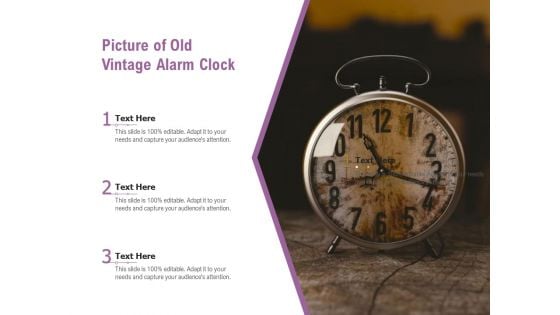 Picture Of Old Vintage Alarm Clock Ppt PowerPoint Presentation Inspiration Images PDF