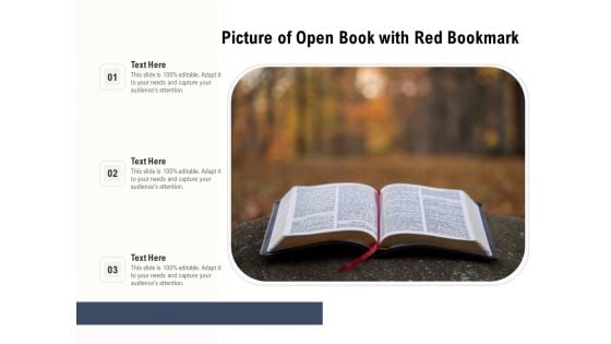 Picture Of Open Book With Red Bookmark Ppt PowerPoint Presentation File Slideshow PDF