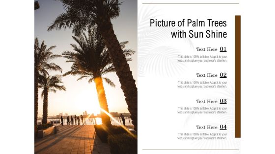 Picture Of Palm Trees With Sun Shine Ppt PowerPoint Presentation Icon Gridlines PDF