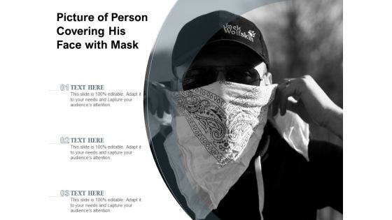 Picture Of Person Covering His Face With Mask Ppt PowerPoint Presentation Styles Demonstration PDF