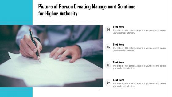 Picture Of Person Creating Management Solutions For Higher Authority Ppt PowerPoint Presentation File Example File PDF