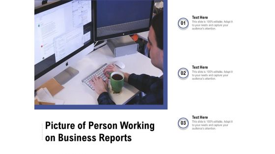 Picture Of Person Working On Business Reports Ppt PowerPoint Presentation File Guide PDF