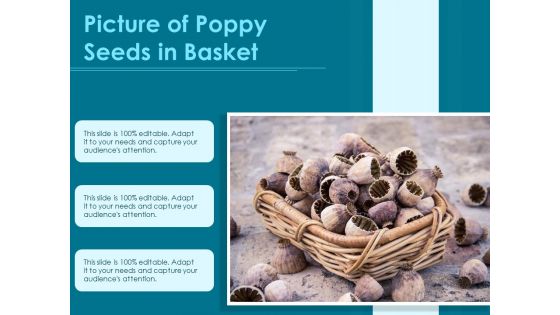 Picture Of Poppy Seeds In Basket Ppt PowerPoint Presentation Icon Portrait PDF