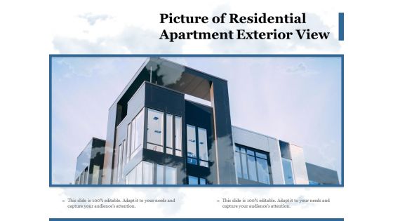 Picture Of Residential Apartment Exterior View Ppt PowerPoint Presentation File Vector PDF