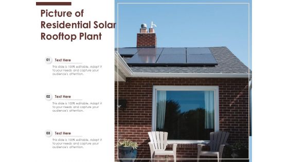 Picture Of Residential Solar Rooftop Plant Ppt PowerPoint Presentation Gallery Infographic Template PDF