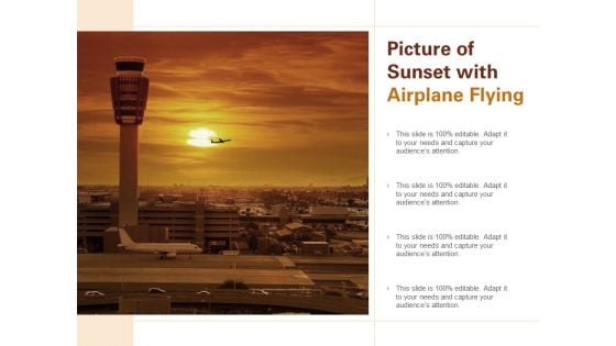 Picture Of Sunset With Airplane Flying Ppt PowerPoint Presentation Ideas Format Ideas