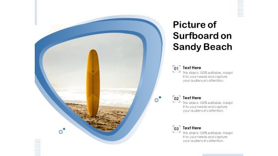 Picture Of Surfboard On Sandy Beach Ppt PowerPoint Presentation Pictures Examples PDF