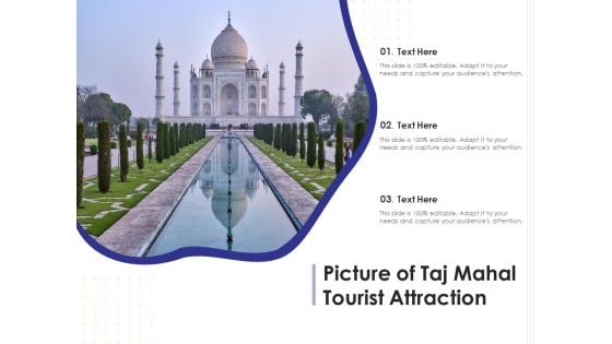 Picture Of Taj Mahal Tourist Attraction Ppt PowerPoint Presentation Gallery Layouts PDF