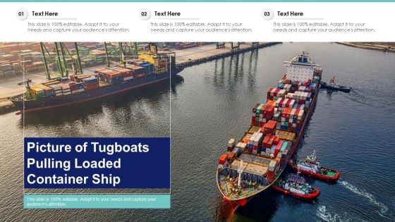 Picture Of Tugboats Pulling Loaded Container Ship Ppt PowerPoint Presentation Gallery Good PDF