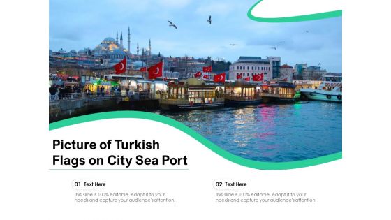 Picture Of Turkish Flags On City Sea Port Ppt PowerPoint Presentation Gallery Shapes PDF