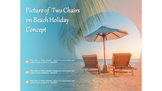 Picture Of Two Chairs On Beach Holiday Concept Ppt PowerPoint Presentation Summary Icons