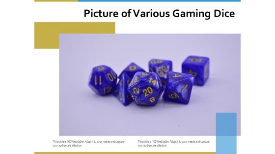 Picture Of Various Gaming Dice Ppt PowerPoint Presentation Portfolio Maker PDF