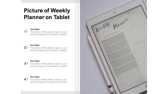 Picture Of Weekly Planner On Tablet Ppt PowerPoint Presentation Gallery Slide Portrait PDF