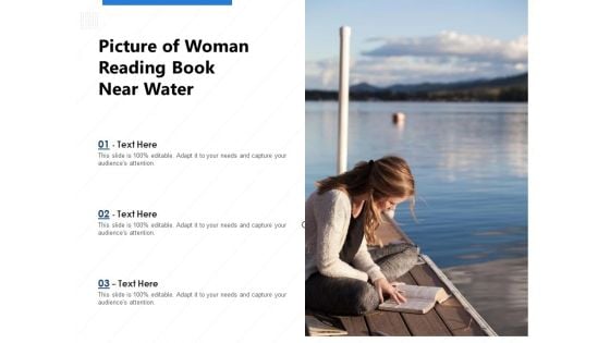 Picture Of Woman Reading Book Near Water Ppt PowerPoint Presentation Portfolio Clipart Images PDF