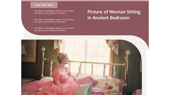 Picture Of Woman Sitting In Ancient Bedroom Ppt PowerPoint Presentation Gallery Portfolio PDF