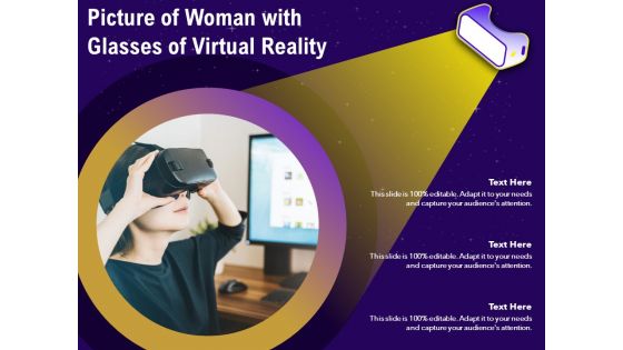 Picture Of Woman With Glasses Of Virtual Reality Ppt PowerPoint Presentation Portfolio Inspiration