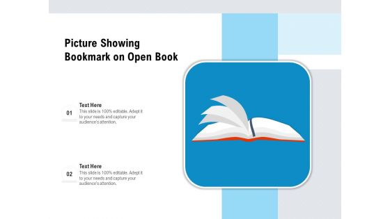 Picture Showing Bookmark On Open Book Ppt PowerPoint Presentation Gallery Graphics Template PDF