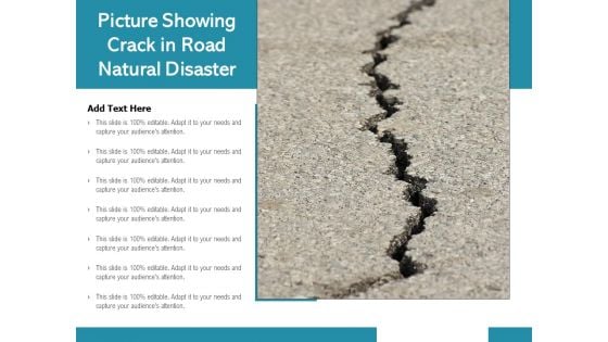 Picture Showing Crack In Road Natural Disaster Ppt PowerPoint Presentation Diagrams PDF