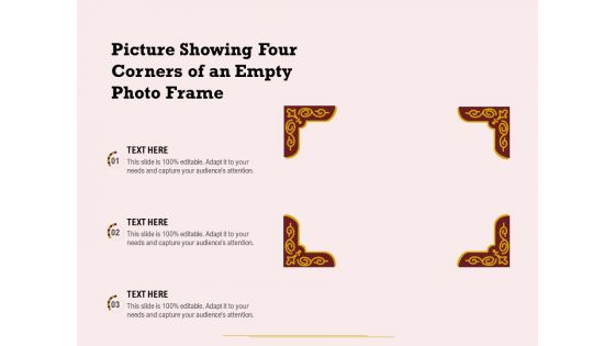 Picture Showing Four Corners Of An Empty Photo Frame Ppt PowerPoint Presentation Infographics Infographics PDF
