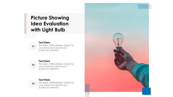 Picture Showing Idea Evaluation With Light Bulb Ppt PowerPoint Presentation File Example Topics PDF Picture Showing Idea Evaluation With Light Bulb Ppt PowerPoint Presentation File Example Topics PDF