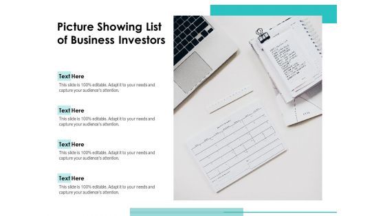 Picture Showing List Of Business Investors Ppt PowerPoint Presentation Gallery Designs Download PDF