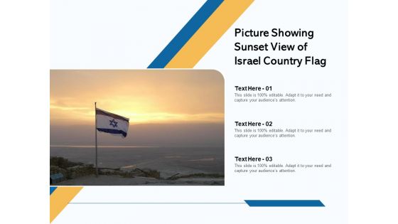 Picture Showing Sunset View Of Israel Country Flag Ppt PowerPoint Presentation File Maker PDF