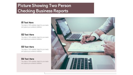 Picture Showing Two Person Checking Business Reports Ppt PowerPoint Presentation Outline Gridlines PDF