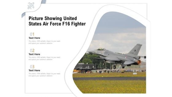 Picture Showing United States Air Force F16 Fighter Ppt PowerPoint Presentation Icon Infographic Template PDF