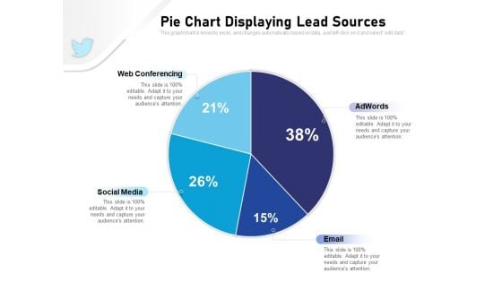 Pie Chart Displaying Lead Sources Ppt PowerPoint Presentation Ideas Summary PDF