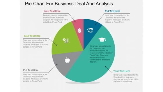 Pie Chart For Business Deal And Analysis Powerpoint Template