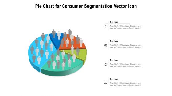 Pie Chart For Consumer Segmentation Vector Icon Ppt PowerPoint Presentation File Display PDF