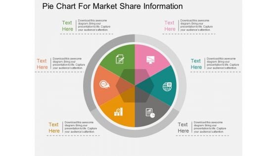 Pie Chart For Market Share Information Powerpoint Template Pie Chart For Market Share Information Powerpoint Template
