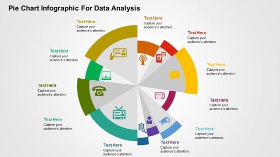 Pie Chart Infographic For Data Analysis PowerPoint Templates