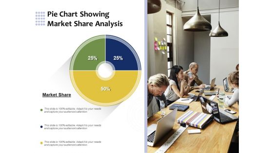 Pie Chart Showing Market Share Analysis Ppt PowerPoint Presentation Gallery Slideshow PDF