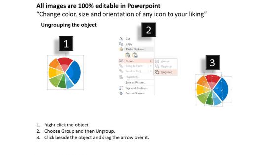 Pie Chart With Seven Business Icons Powerpoint Templates