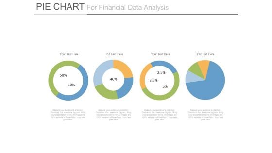 Pie Charts For Financial Ratio Analysis Powerpoint Slides