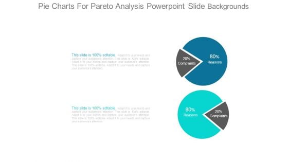 Pie Charts For Pareto Analysis Powerpoint Slide Backgrounds