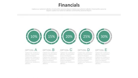 Pie Charts For Percentage Value Analysis Powerpoint Slides