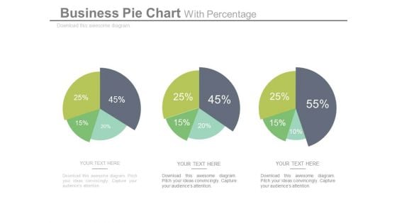 Pie Charts For Relative Comparison Study Powerpoint Slides