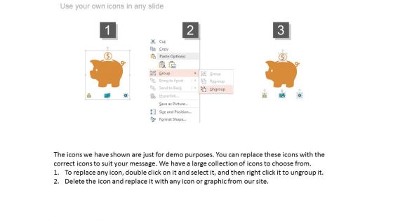 Piggy Diagram For Financial Planning With Icons Powerpoint Slides