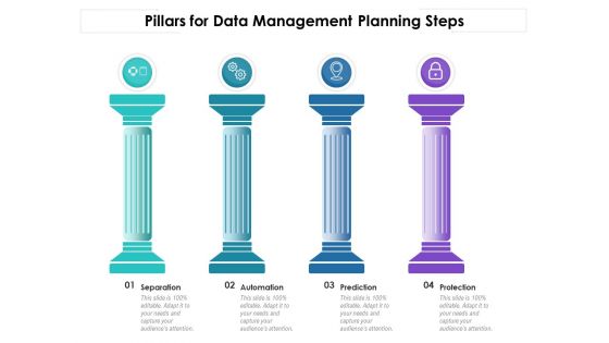 Pillars For Data Management Planning Steps Ppt PowerPoint Presentation Gallery Graphics Download PDF