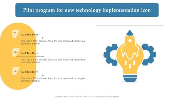 Pilot Program For New Technology Implementation Icon Microsoft PDF